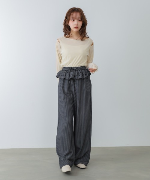 Bab（バブ）の「前後2WAYシアーベロアトップス（Tシャツ/カットソー・レディース・ブラック/オフホワイト/ベージュ・FREE）」の21枚目の写真