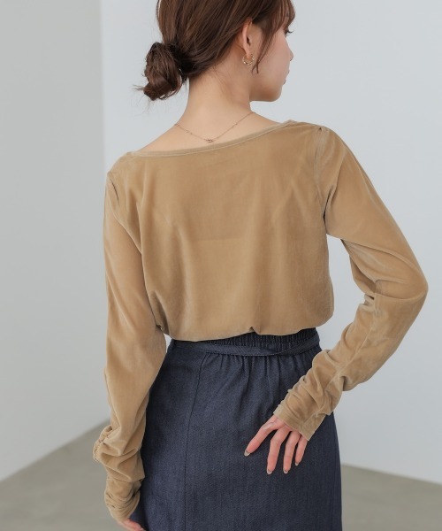 Bab（バブ）の「前後2WAYシアーベロアトップス（Tシャツ/カットソー・レディース・ブラック/オフホワイト/ベージュ・FREE）」の15枚目の写真