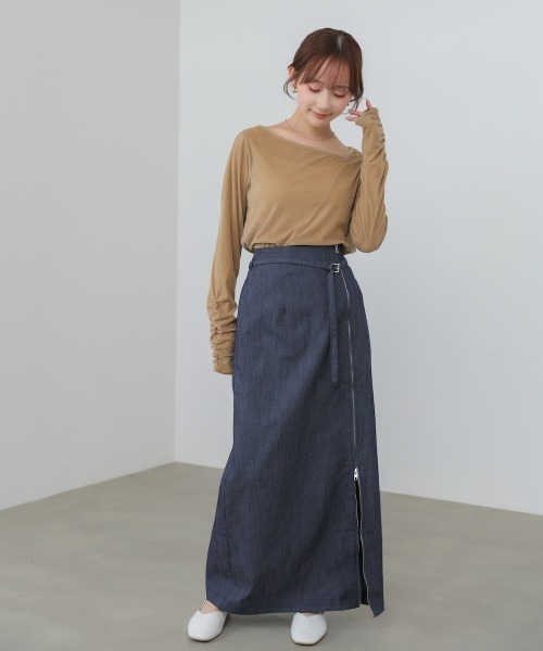 Bab（バブ）の「前後2WAYシアーベロアトップス（Tシャツ/カットソー・レディース・ブラック/オフホワイト/ベージュ・FREE）」の7枚目の写真