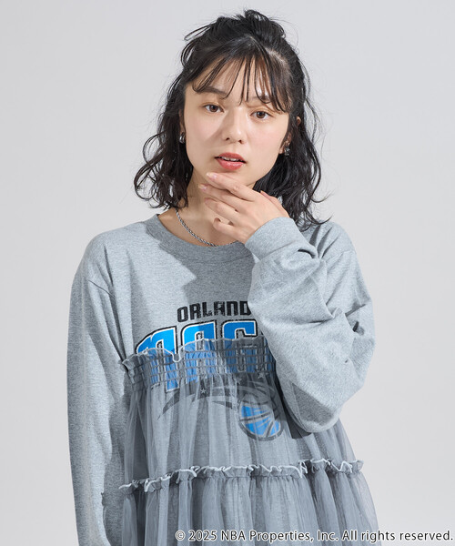 FREAK'S STORE(フリークスストア)の「NBAチュールフリル ロンT(Tシャツ/カットソー・レディース・チャコールグレー/オフホワイト/ライトグレー・フリ-)」の12枚目の写真