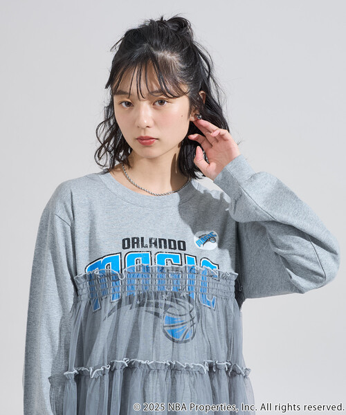 FREAK'S STORE(フリークスストア)の「NBAチュールフリル ロンT(Tシャツ/カットソー・レディース・チャコールグレー/オフホワイト/ライトグレー・フリ-)」の14枚目の写真