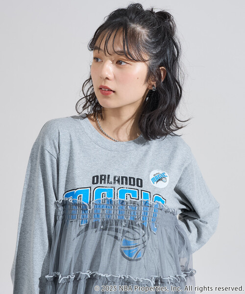 FREAK'S STORE(フリークスストア)の「NBAチュールフリル ロンT(Tシャツ/カットソー・レディース・チャコールグレー/オフホワイト/ライトグレー・フリ-)」の15枚目の写真