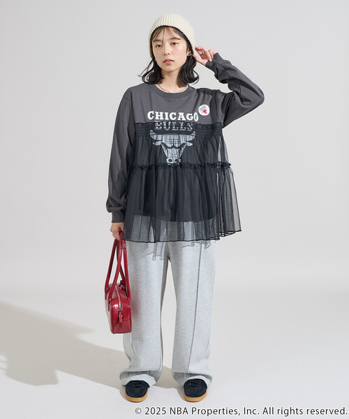 FREAK'S STORE(フリークスストア)の「NBAチュールフリル ロンT(Tシャツ/カットソー・レディース・チャコールグレー/オフホワイト/ライトグレー・フリ-)」の17枚目の写真