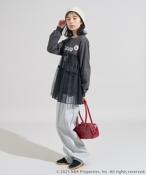 FREAK'S STORE(フリークスストア)の「NBAチュールフリル ロンT(Tシャツ/カットソー・レディース・チャコールグレー/オフホワイト/ライトグレー・フリ-)」の19枚目の写真