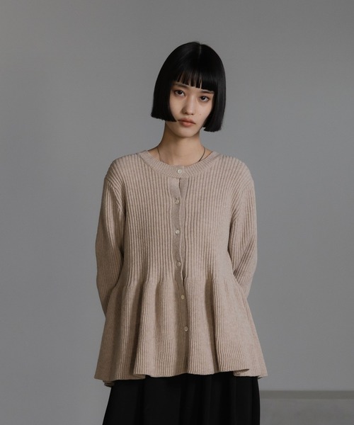 ペプラムニットカーディガンLS 603781（カーディガン/ボレロ