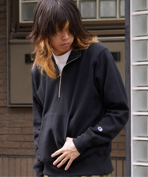 【雰囲気ブラック！】チャンピオン　リバースウィーブ　スウェット　黒　ボロ Champion（チャンピオン） 在庫限り リバースウィーブ トレーナー