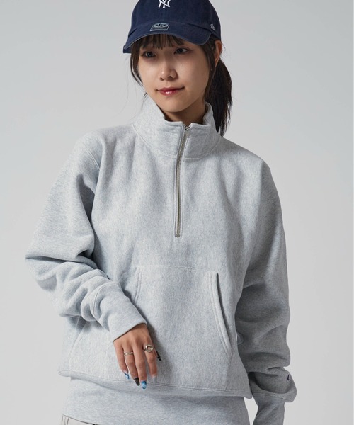 Champion（チャンピオン）の「Champion/チャンピオン RW HALF ZIP SWEATSHIRT リバースウィーブ(R) ハーフジップスウェットシャツ 裏起毛 USコットン（スウェット・メンズ・ダークネイビー/グレー/ブラック・XL/L/M）」の14枚目の写真
