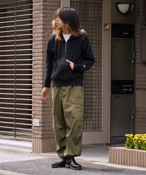 Champion（チャンピオン）の「Champion/チャンピオン RW HALF ZIP SWEATSHIRT リバースウィーブ(R) ハーフジップスウェットシャツ 裏起毛 USコットン（スウェット・メンズ・ダークネイビー/グレー/ブラック・XL/L/M）」の9枚目の写真