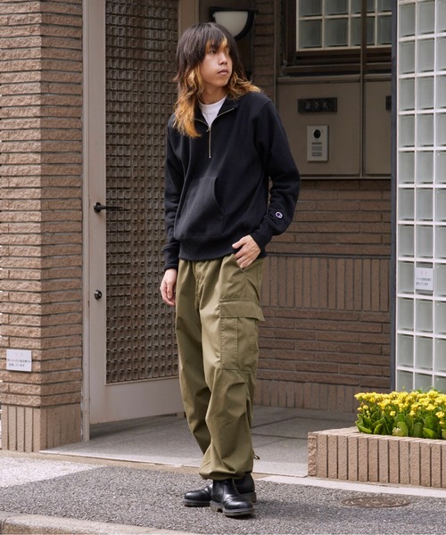 Champion（チャンピオン）の「Champion/チャンピオン RW HALF ZIP SWEATSHIRT リバースウィーブ(R) ハーフジップスウェットシャツ 裏起毛 USコットン（スウェット・メンズ・ダークネイビー/グレー/ブラック・XL/L/M）」の11枚目の写真