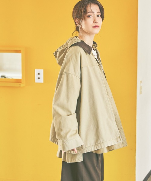 studio CLIP(スタディオクリップ)の「《days》【選べる着丈】ワークジャケット(ブルゾン・レディース・ベージュ/グレー・MEDIUM/LARGE)」の2枚目の写真