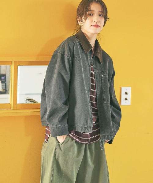 studio CLIP(スタディオクリップ)の「《days》【選べる着丈】ワークジャケット(ブルゾン・レディース・ベージュ/グレー・MEDIUM/LARGE)」の1枚目の写真