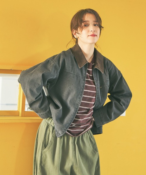 studio CLIP(スタディオクリップ)の「《days》【選べる着丈】ワークジャケット(ブルゾン・レディース・ベージュ/グレー・MEDIUM/LARGE)」の3枚目の写真