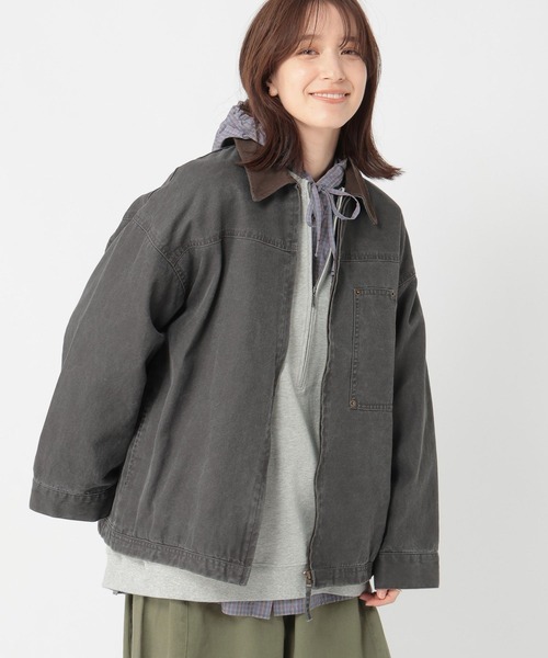 studio CLIP(スタディオクリップ)の「《days》【選べる着丈】ワークジャケット(ブルゾン・レディース・ベージュ/グレー・MEDIUM/LARGE)」の10枚目の写真