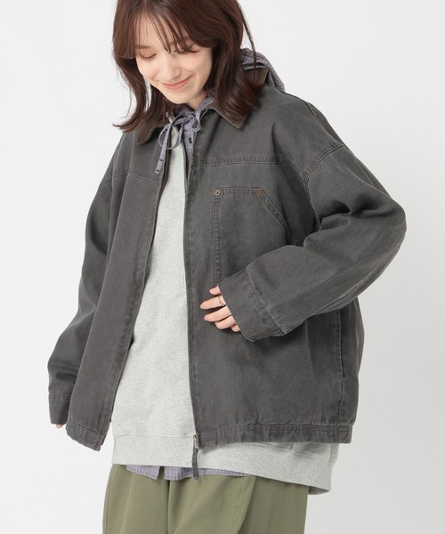 studio CLIP(スタディオクリップ)の「《days》【選べる着丈】ワークジャケット(ブルゾン・レディース・ベージュ/グレー・MEDIUM/LARGE)」の12枚目の写真