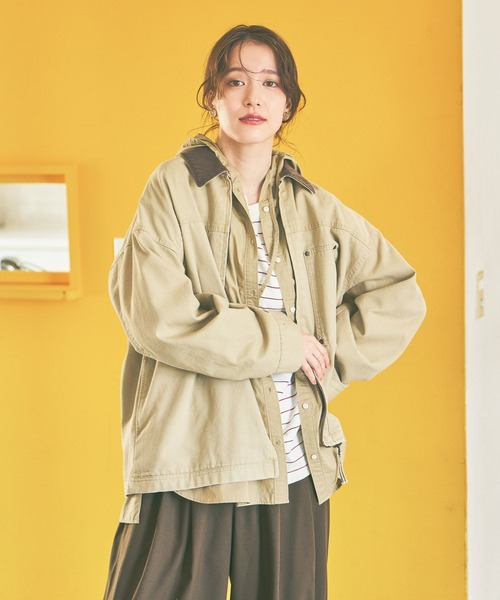 studio CLIP(スタディオクリップ)の「《days》【選べる着丈】ワークジャケット(ブルゾン・レディース・ベージュ/グレー・MEDIUM/LARGE)」の19枚目の写真