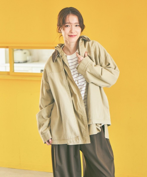 studio CLIP(スタディオクリップ)の「《days》【選べる着丈】ワークジャケット(ブルゾン・レディース・ベージュ/グレー・MEDIUM/LARGE)」の20枚目の写真