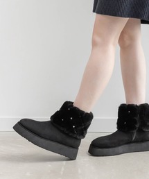 RANDA | 2WAY ビジュー×キルティングファームートンブーツ(ブーツ)