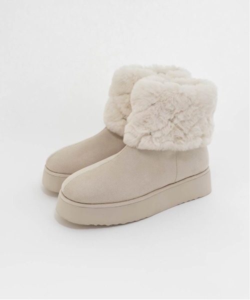 RANDA（ランダ）の「2WAY ビジュー×キルティングファームートンブーツ（ブーツ・レディース・ブラック/アイボリー/グレイッシュベージュ・S/M/L/LL）」の13枚目の写真