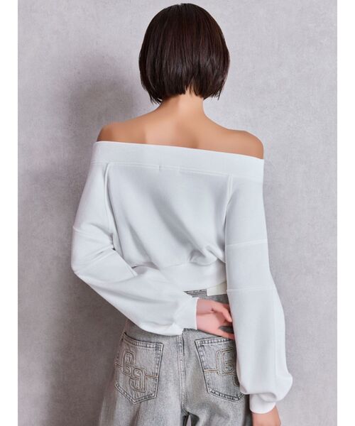 GYDA（ジェイダ）の「GG short スウェットトップス（Tシャツ/カットソー・レディース・チャコールグレー/パープル/レッド/オフホワイト・FREE）」の6枚目の写真