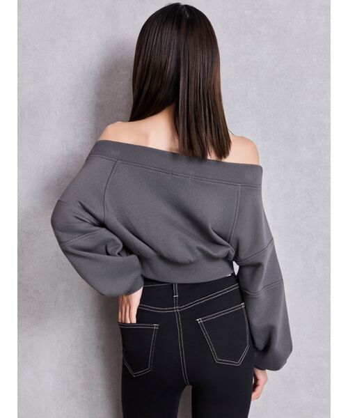 GYDA（ジェイダ）の「GG short スウェットトップス（Tシャツ/カットソー・レディース・チャコールグレー/パープル/レッド/オフホワイト・FREE）」の14枚目の写真