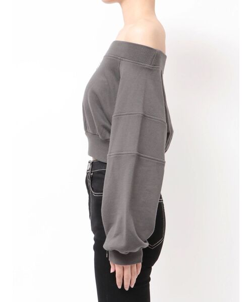 GYDA（ジェイダ）の「GG short スウェットトップス（Tシャツ/カットソー・レディース・チャコールグレー/パープル/レッド/オフホワイト・FREE）」の22枚目の写真