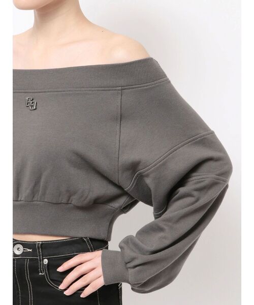 GYDA（ジェイダ）の「GG short スウェットトップス（Tシャツ/カットソー・レディース・チャコールグレー/パープル/レッド/オフホワイト・FREE）」の18枚目の写真