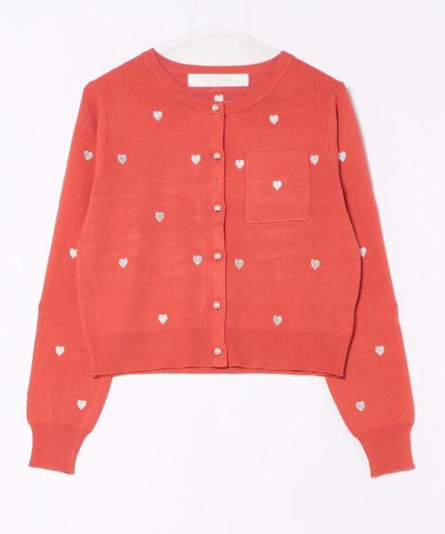 PICCIN PERLA(ピッチンペルラ)の「ハート刺繍カーディガン(カーディガン/ボレロ・レディース・オフホワイト/ブラック/ラベンダー/レッド・M)」の12枚目の写真