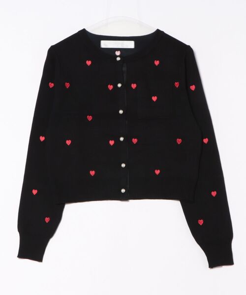 PICCIN PERLA(ピッチンペルラ)の「ハート刺繍カーディガン(カーディガン/ボレロ・レディース・オフホワイト/ブラック/ラベンダー/レッド・M)」の14枚目の写真