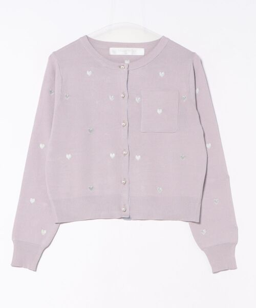 PICCIN PERLA(ピッチンペルラ)の「ハート刺繍カーディガン(カーディガン/ボレロ・レディース・オフホワイト/ブラック/ラベンダー/レッド・M)」の13枚目の写真