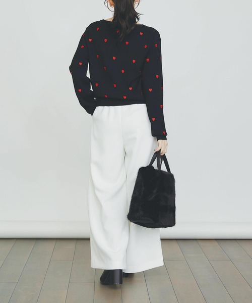 PICCIN PERLA(ピッチンペルラ)の「ハート刺繍カーディガン(カーディガン/ボレロ・レディース・オフホワイト/ブラック/ラベンダー/レッド・M)」の22枚目の写真