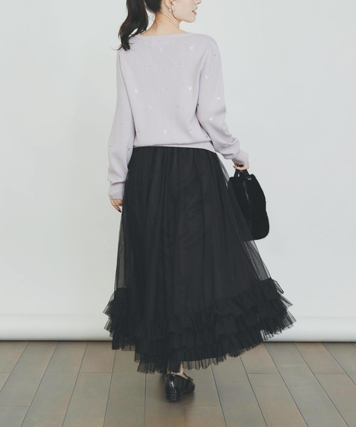 PICCIN PERLA(ピッチンペルラ)の「ハート刺繍カーディガン(カーディガン/ボレロ・レディース・オフホワイト/ブラック/ラベンダー/レッド・M)」の16枚目の写真