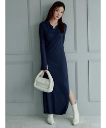 Stylevoice for xxx（スタイルヴォイスフォー）の「＜maronさんコラボ＞スキッパースリットヘムロングワンピース（ワンピース）」