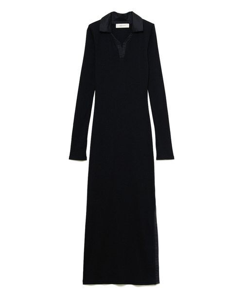 セール】＜maronさんコラボ＞スキッパースリットヘムロングワンピース