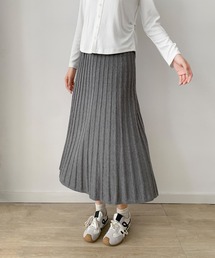 プリーツニットロングスカート