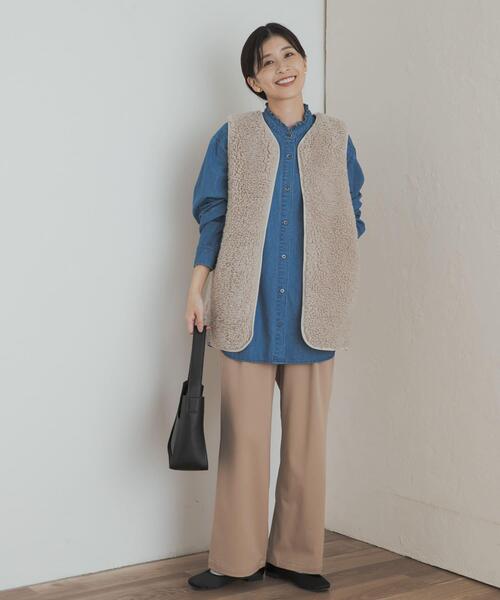 URBAN RESEARCH DOORS(アーバンリサーチドアーズ)の「デニムフリルスタンドシャツ(シャツ/ブラウス・レディース・ワンウォッシュ/インディゴブルー・MEDIUM)」の7枚目の写真