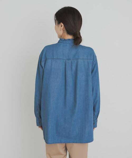 URBAN RESEARCH DOORS(アーバンリサーチドアーズ)の「デニムフリルスタンドシャツ(シャツ/ブラウス・レディース・ワンウォッシュ/インディゴブルー・MEDIUM)」の12枚目の写真