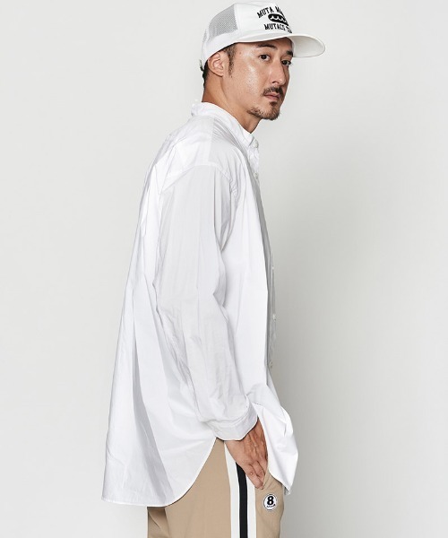 ACANTHUS（アカンサス）の「ms6290- Oversized Band Collar Shirt バンドカラーシャツ(MA2630)（シャツ/ブラウス・メンズ・ホワイト/ネイビー・S/M/L/XL）」の6枚目の写真