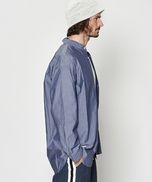 ACANTHUS（アカンサス）の「ms6290- Oversized Band Collar Shirt バンドカラーシャツ(MA2630)（シャツ/ブラウス・メンズ・ホワイト/ネイビー・S/M/L/XL）」の11枚目の写真