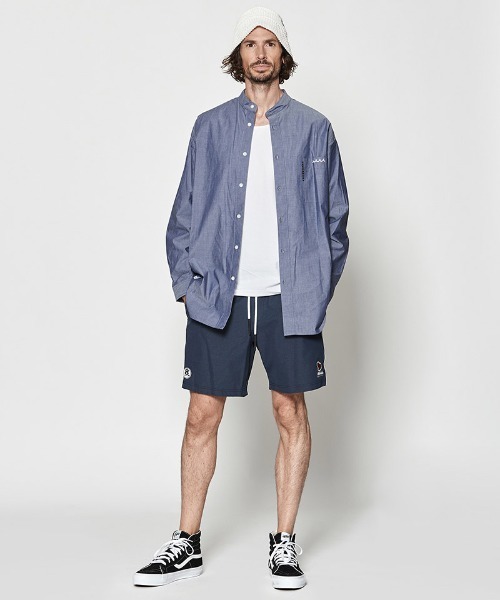 ACANTHUS（アカンサス）の「ms6290- Oversized Band Collar Shirt バンドカラーシャツ(MA2630)（シャツ/ブラウス・メンズ・ホワイト/ネイビー・S/M/L/XL）」の13枚目の写真