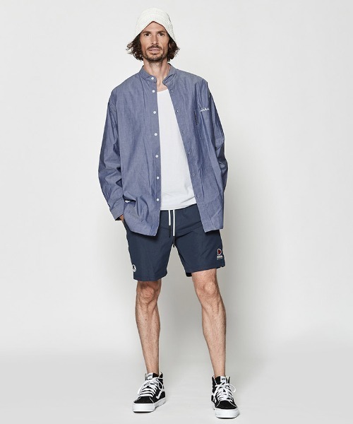 ACANTHUS（アカンサス）の「ms6290- Oversized Band Collar Shirt バンドカラーシャツ(MA2630)（シャツ/ブラウス・メンズ・ホワイト/ネイビー・S/M/L/XL）」の14枚目の写真