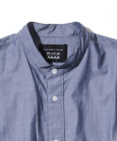 ACANTHUS（アカンサス）の「ms6290- Oversized Band Collar Shirt バンドカラーシャツ(MA2630)（シャツ/ブラウス・メンズ・ホワイト/ネイビー・S/M/L/XL）」の18枚目の写真
