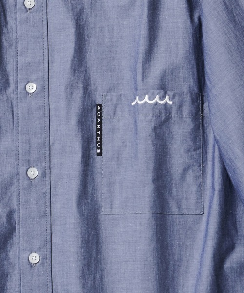 ACANTHUS（アカンサス）の「ms6290- Oversized Band Collar Shirt バンドカラーシャツ(MA2630)（シャツ/ブラウス・メンズ・ホワイト/ネイビー・S/M/L/XL）」の19枚目の写真