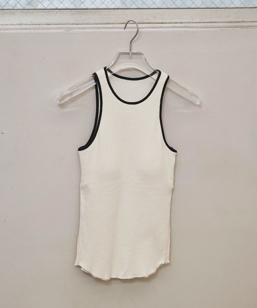 TODAYFUL(トゥデイフル)の「【TODAYFUL/トゥデイフル】Cupin Piping Tanktop/カップインパイピングタンクトップ(タンクトップ・レディース・ブルー × パープル/キナリ/ベージュ/ネイビー・FREE)」の2枚目の写真