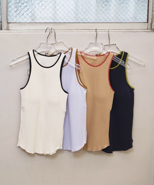 TODAYFUL(トゥデイフル)の「【TODAYFUL/トゥデイフル】Cupin Piping Tanktop/カップインパイピングタンクトップ(タンクトップ・レディース・ブルー × パープル/キナリ/ベージュ/ネイビー・FREE)」の5枚目の写真
