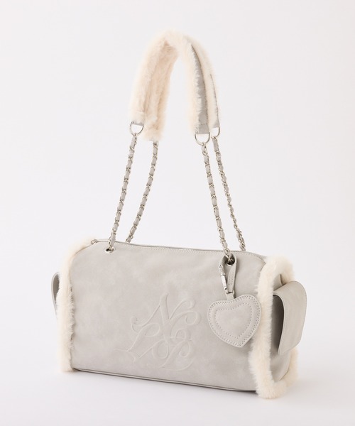 one after another NICE CLAUP（ワンアフターアナザーナイスクラップ）の「ムートンエンボスバッグ（ボストンバッグ・レディース・グレー/ブラック/キャメル・FREE）」の14枚目の写真