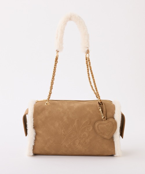 one after another NICE CLAUP（ワンアフターアナザーナイスクラップ）の「ムートンエンボスバッグ（ボストンバッグ・レディース・グレー/ブラック/キャメル・FREE）」の16枚目の写真