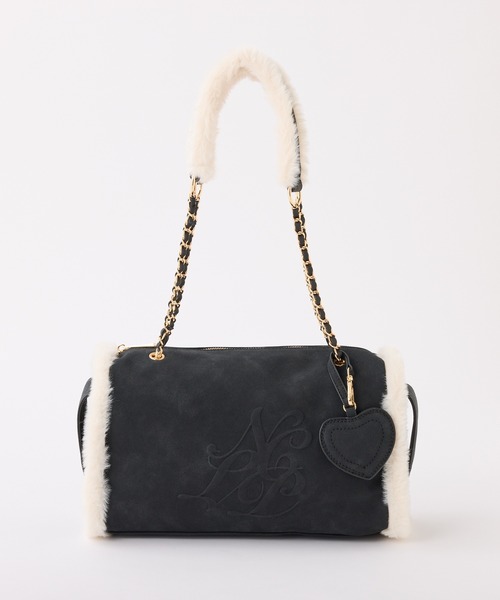 one after another NICE CLAUP（ワンアフターアナザーナイスクラップ）の「ムートンエンボスバッグ（ボストンバッグ・レディース・グレー/ブラック/キャメル・FREE）」の17枚目の写真