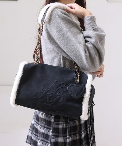 セール】ムートンエンボスバッグ（ボストンバッグ）｜one after