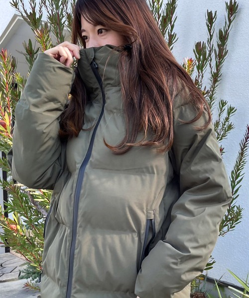 撥水防風フード付きダウンジャケット セール】シームレス 防風撥水ストレッチ加工 ファイバーダウン フード