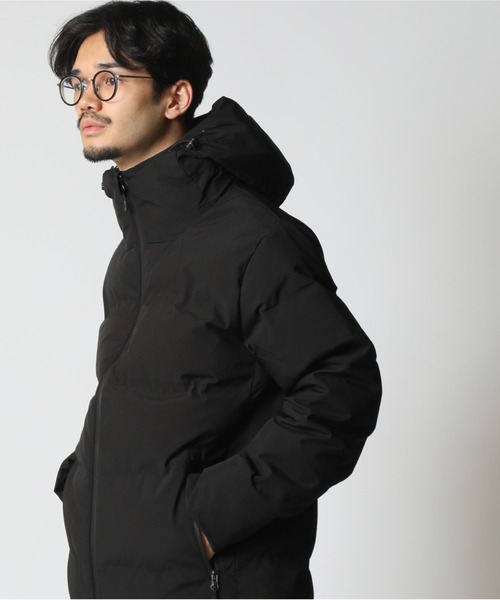 セール】シームレス 防風撥水ストレッチ加工 ファイバーダウン フード
